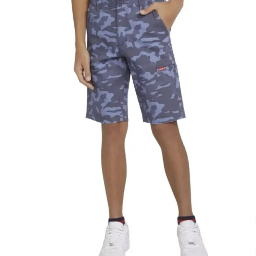Levi's Youth Boys Size 6 Flex Stretch Adjustable Waist Blue Cargo Shorts NWT
